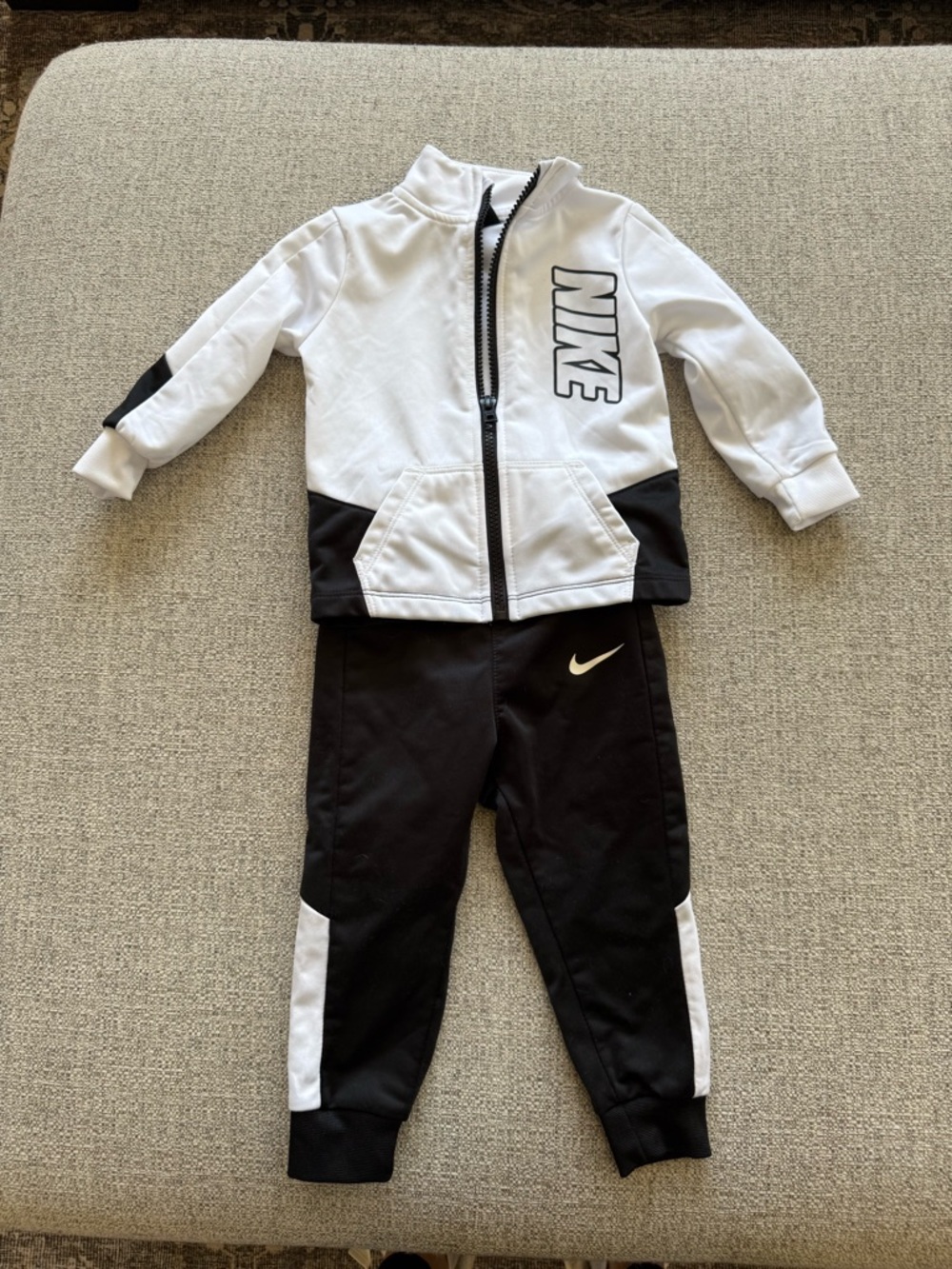 Nike White and Black Baby Tee with Logo Tag